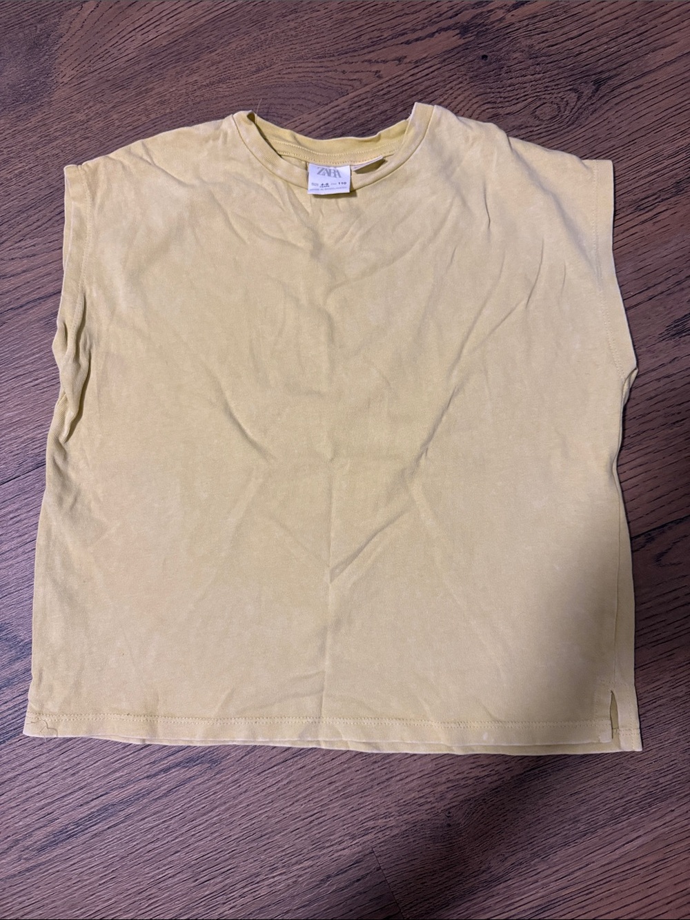 Zara Pale Yellow Boxy Crew Tee
